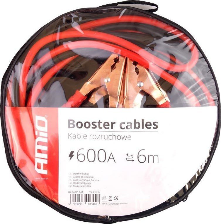 AMIO ΚΑΛΩΔΙΟ ΜΠΑΤΑΡΙΑΣ AMIO 600A 6M (01340)