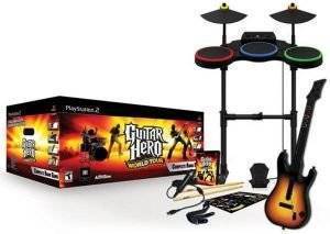 GUITAR HERO WORLD TOUR SUPER BUNDLE (GUITAR + DRUMS + MICROPHONE + SW)