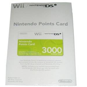 WII - DSI - POINTS CARD 3000 POINTS WII - DSI - POINTS CARD 3000 POINTS