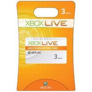 XBOX360 - LIVE 3 MONTH GOLD CARD XBOX360 - LIVE 3 MONTH GOLD CARD