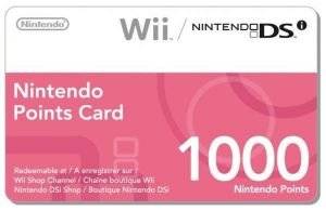 NINTENDO WII/DSI POINTSCARD 1000 NINTENDO WII/DSI POINTSCARD 1000