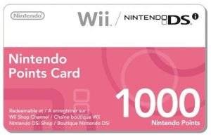 NINTENDO WII/DSI POINTSCARD 1000