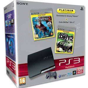 PS3 - 320GB + UNCHARTED 2 PLATINUM + COLIN MCRAE DIRT 2 PLATINUM PS3 - 320GB + UNCHARTED 2 PLATINUM + COLIN MCRAE DIRT 2 PLATINUM