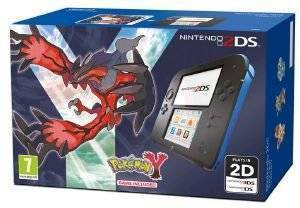 NINTENDO 2DS BLACK AND BLUE + 3DS POKEMON Y