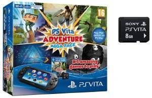 PLAYSTATION VITA WIFI  2004 & ADVENTURE MEGA PACK VOUCHER & MEMORY CARD 8GB