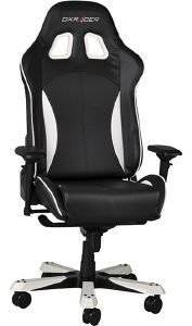 DXRACER KING KF57 GAMING CHAIR, FAUX LEATHER - BLACK/WHITE - OH/KF57/NW