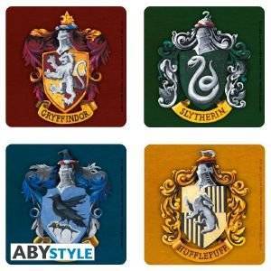 HARRY POTTER - SET 4 COASTERS HOUSES HARRY POTTER - SET 4 COASTERS HOUSES