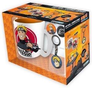 NARUTO SHIPPUDEN - PCK MUG + KEYCHAINS + BADGES NARUTO