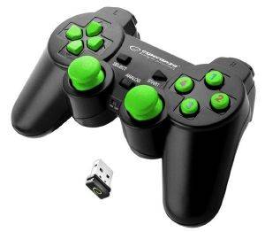 ESPERANZA EGG108G GLADIATOR VIBRATION GAMEPAD WIRELESS FOR PC / PS3 BLACK/GREEN