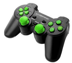 ESPERANZA EGG106G CORSAIR VIBRATION GAMEPAD FOR PC / PS2 / PS3 BLACK/GREEN