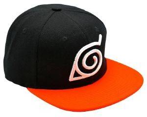 NARUTO SHIPPUDEN - BLACK & ORANGE - KONOHA SNAPBACK CAP (ABYCAP018)