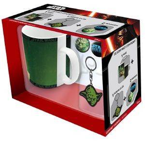 STAR WARS - YODA 460ML MUG + YODA KEYCHAIN + 2 BADGES GIFT BOX (ABYPCK064)