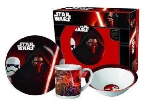 STAR WARS THE FORCE AWAKENS - KYLO REN & TROOPERS & MUG, PLATE & BB-8 BOWL, DINNER SET