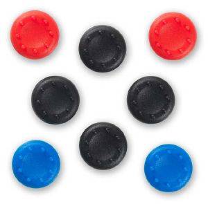 SPARTAN GEAR SILICON THUMB GRIPS UNIVERSAL (8PCS - COLOUR: 4PCS BLACK, 2PCS RED, 2PCS BLUE )