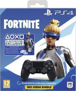 PS4 SONY V2 DUALSHOCK 4 WIRELESS BLACK CONTROLLER + NEO VERSA BUNDLE WITH FORTINE 500 V-BUCKS PS4 SONY V2 DUALSHOCK 4 WIRELESS BLACK CONTROLLER + NEO VERSA BUNDLE WITH FORTINE 500 V-BUCKS