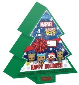 FUNKO FUNKO POCKET POP! 4-PACK MARVEL - HAPPY HOLIDAYS TREE BOX (GLOWS IN THE DARK) (DIAMOND COLLECTION)