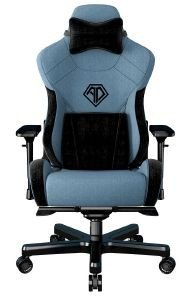 ANDA SEAT GAMING CHAIR T-PRO II LIGHT BLUE/ BLACK FABRIC WITH ALCANTARA STRIPES