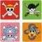 ONE PIECE - SET 4 COASTERS SKULLS