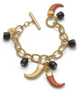 ΒΡΑΧΙΟΛΙ JUST CAVALLI RED POSH ΧΡΥΣΟ ΜΕ ΜΑΥΡΑ CHARMS ΒΡΑΧΙΟΛΙ JUST CAVALLI RED POSH ΧΡΥΣΟ ΜΕ ΜΑΥΡΑ CHARMS