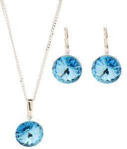 ΣΕΤ ΚΟΛΙΕ ΜΕ ΣΚΟΥΛΑΡΙΚΙΑ ME ΜΠΛΕ SWAROVSKI ΣΕΤ ΚΟΛΙΕ ΜΕ ΣΚΟΥΛΑΡΙΚΙΑ ME ΜΠΛΕ SWAROVSKI