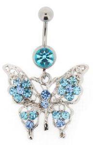 PIERCING ΑΠΌ ΑΤΣΑΛΙ ΠΕΤΑΛΟΥΔΑ ΜΕ ΓΑΛΑΖΙΑ SWAROVSKI PIERCING ΑΠΌ ΑΤΣΑΛΙ ΠΕΤΑΛΟΥΔΑ ΜΕ ΓΑΛΑΖΙΑ SWAROVSKI