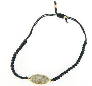 ΒΡΑΧΙΟΛΙ COUNTESS WILHELMINA ΜΑΚΡΑΜΕ LABRADORITE ΜΑΥΡΟ ΒΡΑΧΙΟΛΙ COUNTESS WILHELMINA ΜΑΚΡΑΜΕ LABRADORITE ΜΑΥΡΟ