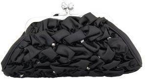 CLUTCH ΣΑΤΕΝ ΜΕ ΣΟΥΡΕΣ BEVERLY ΜΑΥΡΟ CLUTCH ΣΑΤΕΝ ΜΕ ΣΟΥΡΕΣ BEVERLY ΜΑΥΡΟ