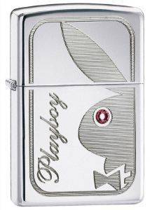 H  ZIPPO PLAYBOY SILVER COLOURE