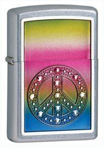 H  ZIPPO PEACE SATIN CHROME 