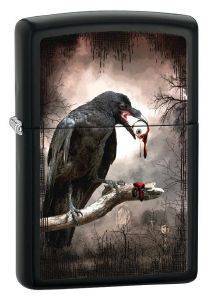 H  ZIPPO  GOTH RAVEN EYEBALL 