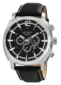   JET SET MADRID CHRONOGRAPH BLACK LEATHER STRAP