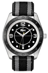 ΑΝΔΡΙΚO ΡΟΛOΙ LACOSTE PANAMA BLACK AND GREY CANVAS STRAP ΑΝΔΡΙΚO ΡΟΛOΙ LACOSTE PANAMA BLACK AND GREY CANVAS STRAP