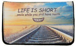 ΔΕΡΜΑΤΙΝΗ ΚΑΣΤΟΡΙΝΗ ΘΗΚΗ ΚΑΠΝΟΥ ON AND OFF SMILE...LIFE IS SHORT ΔΕΡΜΑΤΙΝΗ ΚΑΣΤΟΡΙΝΗ ΘΗΚΗ ΚΑΠΝΟΥ ON AND OFF SMILE...LIFE IS SHORT