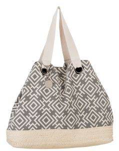 ΤΣΑΝΤΑ ΠΑΡΑΛΙΑΣ JALOUZEE ΜΕ ΓΕΩΜΕΤΡΙΚΟ ΣΧΕΔΙΟ ΓΚΡΙ/ΜΠΕΖ ΤΣΑΝΤΑ ΠΑΡΑΛΙΑΣ JALOUZEE ΜΕ ΓΕΩΜΕΤΡΙΚΟ ΣΧΕΔΙΟ ΓΚΡΙ/ΜΠΕΖ