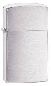 H E ZIPPO 1600 SLIM BRUSHED CHROME CLASSIC