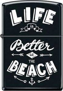 ZIPPO ΑΝΑΠΤHΡΑΣ ΒEΝΖΙΝΗΣ ZIPPO 218-52314 BETTER AT THE BEACH ΜΑΥΡΟ