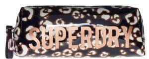 SUPERDRY ΝΕΣΕΣΕΡ ΤΣΑΝΤΑΚΙ SUPERDRY JELLY PENCIL CASE W9810025A LEOPARD PRINT ΚΑΦΕ