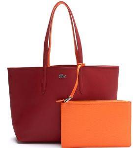 ΤΣΑΝΤΑ ΩΜΟΥ LACOSTE ANNA REVERSIBLE BICOLOR NF2142AA H61 ΜΠΟΡΝΤΩ/ΠΟΡΤΟΚΑΛΙ ΤΣΑΝΤΑ ΩΜΟΥ LACOSTE ANNA REVERSIBLE BICOLOR NF2142AA H61 ΜΠΟΡΝΤΩ/ΠΟΡΤΟΚΑΛΙ