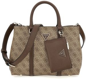 GUESS ΤΣΑΝΤΑ ΧΕΙΡΟΣ GUESS ECO CRAIG GIRLFRIEND SATCHEL HWESG896806 ΜΠΕΖ/ΚΑΦΕ