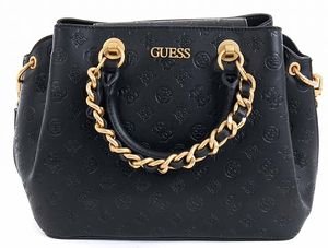 GUESS ΤΣΑΝΤΑ ΧΕΙΡΟΣ GUESS GEVA 3 COMPARTMENT HWPD8959060 LOGO ΜΑΥΡΟ