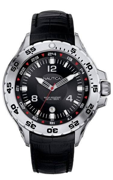 NAUTICA ΑΝΔΡΙΚΟ ΡΟΛΟΙ NAUTICA BLACK RUBBER STRAP