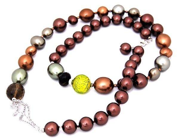 BEVERLY ΚΟΛΙΕ ΜΕ ΠΟΛΥΧΡΩΜΕΣ ΠΕΡΛΕΣ ΜΟΥΡΑΝΟ ΜΑΚΡΥ (SHELL PEARL)