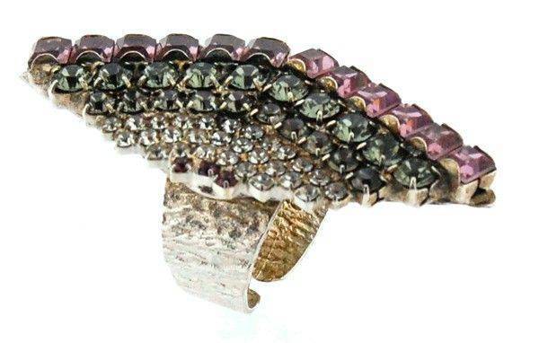 ΔΑΧΤΥΛΙΔΙ FRANGOS ΡΟΜΒΟΣ ΜΕ ΠΟΛΥΧΡΩΜΑ SWAROVSKI (ONE SIZE)