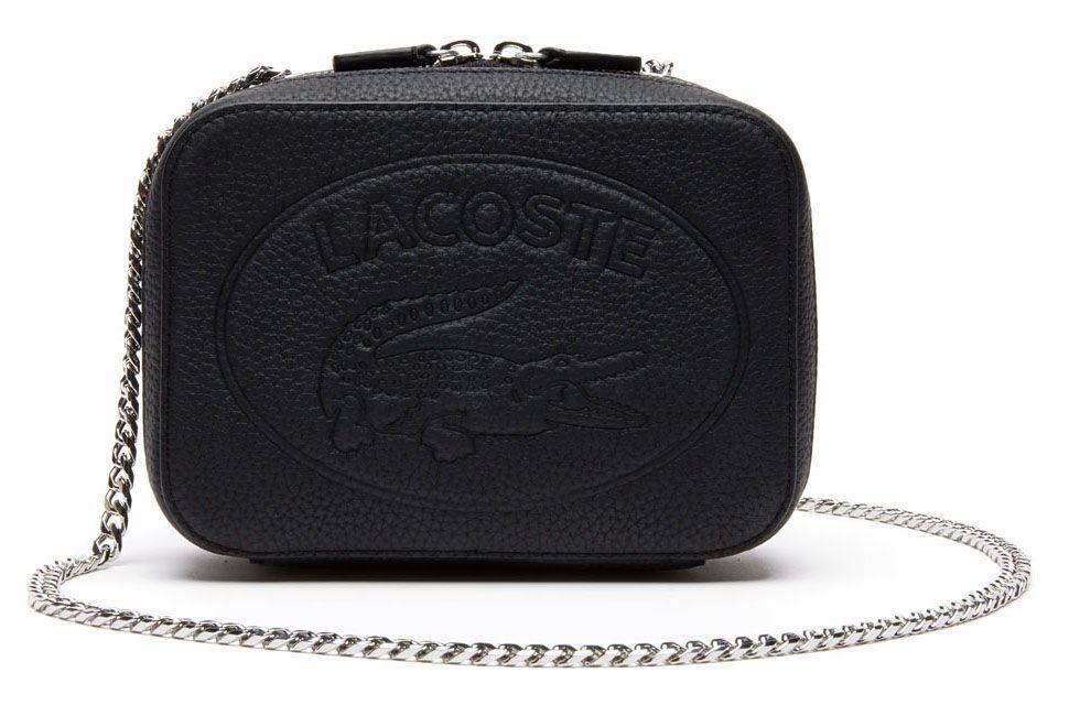 LACOSTE ΤΣΑΝΤΑ ΩΜΟΥ LACOSTE CROCO CREW GRAINED NF2970NL ΜΑΥΡΟ