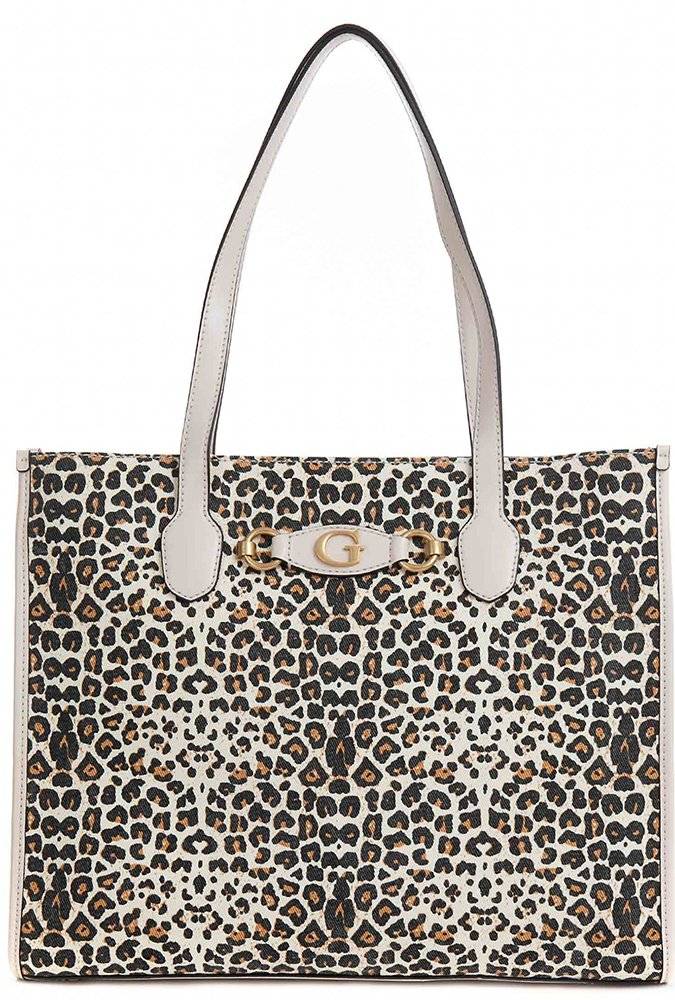 ΤΣΑΝΤΑ ΩΜΟΥ GUESS IZZY 2 COMPARTMENT HWLA8654220 LEOPARD ΜΠΕΖ