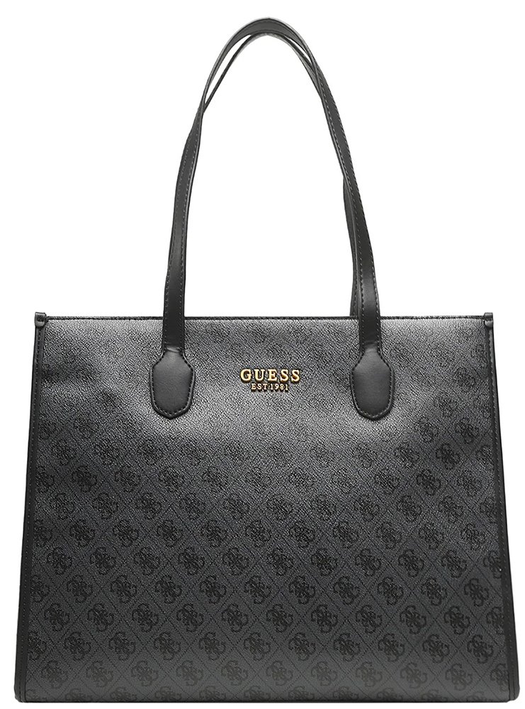 GUESS ΤΣΑΝΤΑ ΩΜΟΥ GUESS SILVANA GIRLFRIEND TOTE HWSB8665240 ΑΝΘΡΑΚΙ