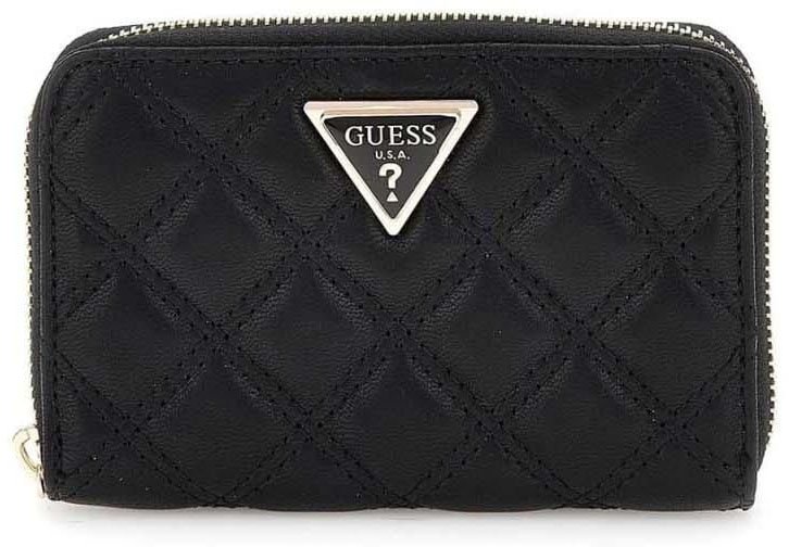 GUESS ΠΟΡΤΟΦΟΛΙ GUESS GIULLY SLG MEDIUM ZIP AROUND SWQG8748140 ΜΑΥΡΟ
