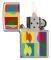 H E ZIPPO 29623 ABSTRACT FLAME BRUSHED CHROME 