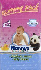 ΠΑΙΔΙΚΕΣ ΠΑΝΕΣ NANNYS WISH MIDI ECONOMY 54ΤΜΧ 4-9 KG ΠΑΙΔΙΚΕΣ ΠΑΝΕΣ NANNYS WISH MIDI ECONOMY 54ΤΜΧ 4-9 KG