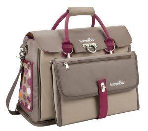   BABYMOOV FREE HAND NAPPY BAG TAUPE/HIBISCUS